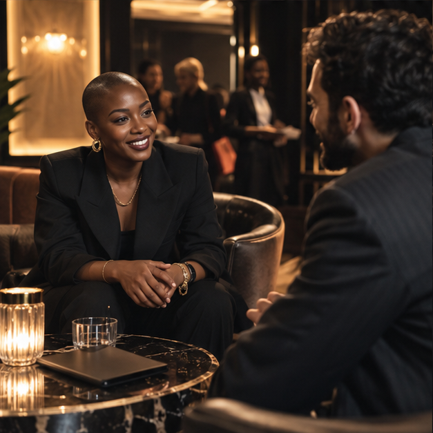 A referral partner meeting an entertainment professional